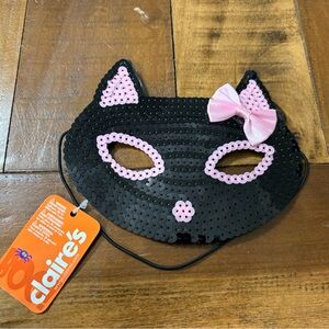 Claire's Black and Pink Sequin Cat Mask